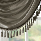 Madison Park Elena Traditional 100% Polyester Faux Silk Waterfall Embellished Valance MP41-7409