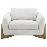 Contemporary Chair W/ Wood Accent, Beige