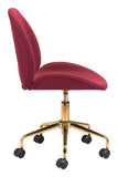 Zuo Modern Miles 100% Polyurethane, Plywood, Steel Modern Commercial Grade Office Chair Red, Gold 100% Polyurethane, Plywood, Steel