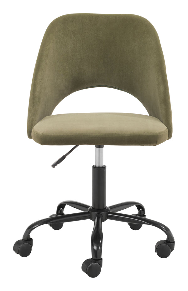 Zuo Modern Treibh 100% Polyester, Plywood, Steel Modern Commercial Grade Office Chair Olive Green, Black 100% Polyester, Plywood, Steel