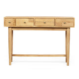 Warthen Boho Handcrafted 4 Drawer Console Table, Natural