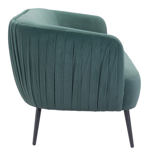 Zuo Modern Karan 100% Polyester, Plywood, Steel Modern Commercial Grade Sofa Green, Black 100% Polyester, Plywood, Steel