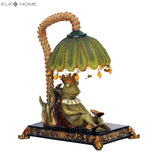 Sleeping King Frog 12.3'' High 1-Light Table Lamp - Multicolor