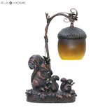 Squirrel Acorn Light 14.5'' High 1-Light Table Lamp - Bronze