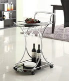 Contemporary 2-shelve Serving Cart Chrome