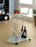 Contemporary 2-shelve Serving Cart Chrome