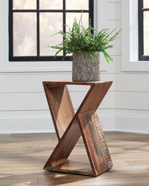 Contemporary Geometric Accent Table Natural