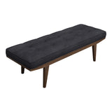 Modern Upholstered Tufted Bench Taupe and Natural