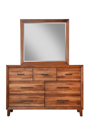 Trinidad 7 Drawer Dresser in Toffee Brown - Elegant Mahogany Storage with Felt Lined Top Drawer