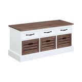 Traditional 3-drawer Storage Bench and White