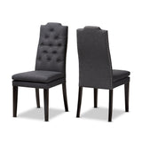Dylin Modern Contemporary Fabric Upholstered Button Tufted Wood Dining Chair (Set of 2)