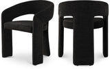 Rendition Fabric / Iron / Engineered Wood / Foam Contemporary Black Plush Fabric Dining Chair - 24" W x 22" D x 30" H