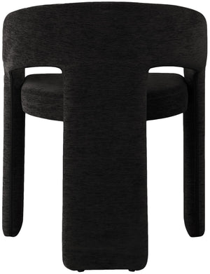 Rendition Fabric / Iron / Engineered Wood / Foam Contemporary Black Plush Fabric Dining Chair - 24" W x 22" D x 30" H