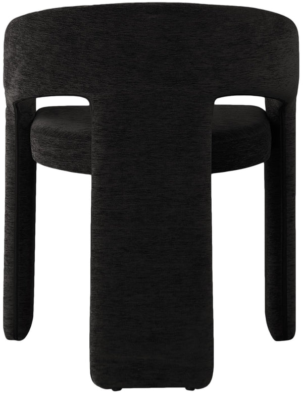Rendition Fabric / Iron / Engineered Wood / Foam Contemporary Black Plush Fabric Dining Chair - 24" W x 22" D x 30" H