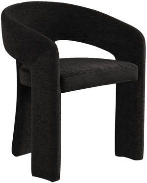 Rendition Fabric / Iron / Engineered Wood / Foam Contemporary Black Plush Fabric Dining Chair - 24" W x 22" D x 30" H