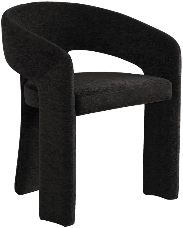 Rendition Fabric / Iron / Engineered Wood / Foam Contemporary Black Plush Fabric Dining Chair - 24" W x 22" D x 30" H