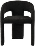 Rendition Fabric / Iron / Engineered Wood / Foam Contemporary Black Plush Fabric Dining Chair - 24" W x 22" D x 30" H