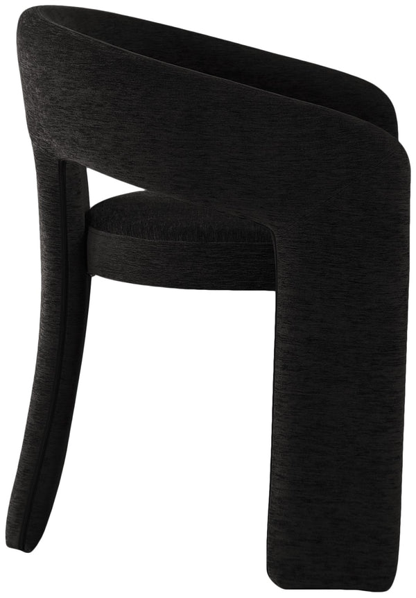 Rendition Fabric / Iron / Engineered Wood / Foam Contemporary Black Plush Fabric Dining Chair - 24" W x 22" D x 30" H