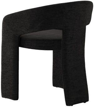 Rendition Fabric / Iron / Engineered Wood / Foam Contemporary Black Plush Fabric Dining Chair - 24" W x 22" D x 30" H