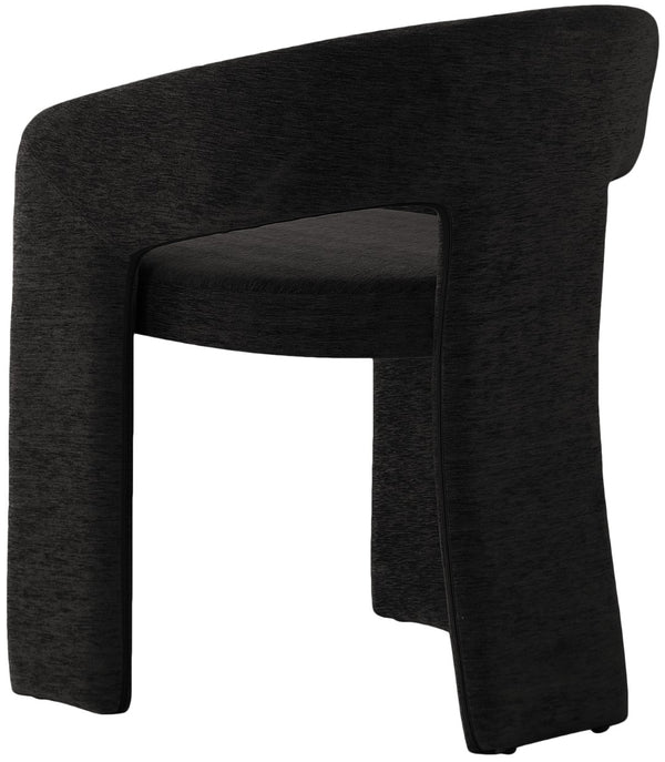 Rendition Fabric / Iron / Engineered Wood / Foam Contemporary Black Plush Fabric Dining Chair - 24" W x 22" D x 30" H