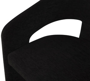 Rendition Fabric / Iron / Engineered Wood / Foam Contemporary Black Plush Fabric Dining Chair - 24" W x 22" D x 30" H