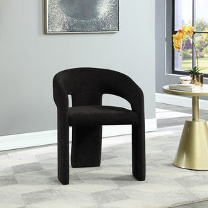 Rendition Fabric / Iron / Engineered Wood / Foam Contemporary Black Plush Fabric Dining Chair - 24" W x 22" D x 30" H