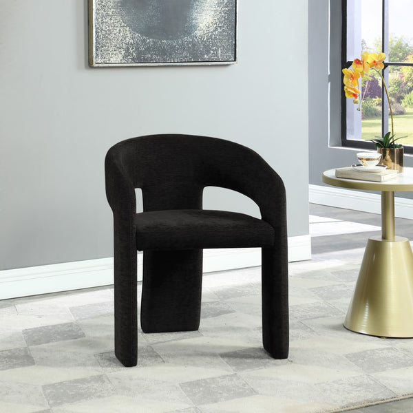 Rendition Fabric / Iron / Engineered Wood / Foam Contemporary Black Plush Fabric Dining Chair - 24" W x 22" D x 30" H