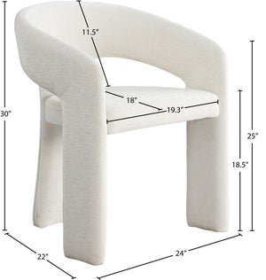 Rendition Fabric / Iron / Engineered Wood / Foam Contemporary Cream Plush Fabric Dining Chair - 24" W x 22" D x 30" H