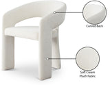 Rendition Fabric / Iron / Engineered Wood / Foam Contemporary Cream Plush Fabric Dining Chair - 24" W x 22" D x 30" H