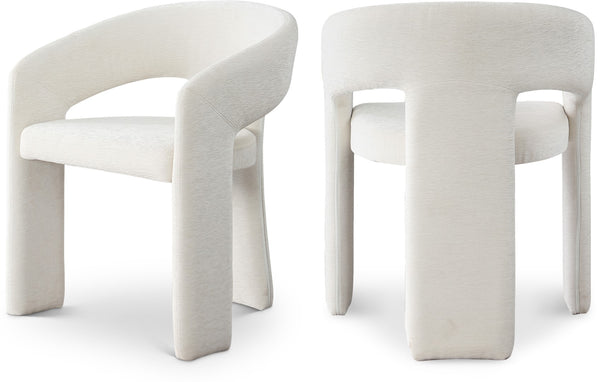 Rendition Fabric / Iron / Engineered Wood / Foam Contemporary Cream Plush Fabric Dining Chair - 24" W x 22" D x 30" H