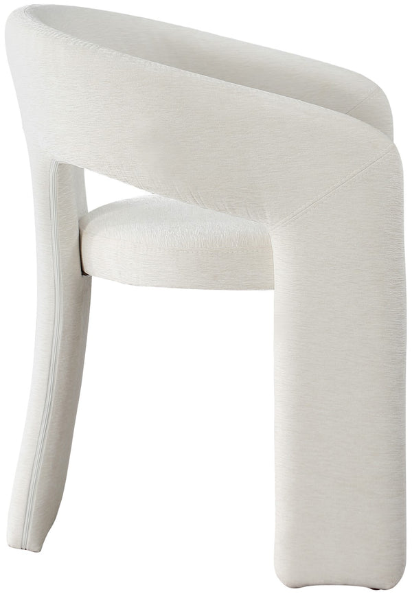 Rendition Fabric / Iron / Engineered Wood / Foam Contemporary Cream Plush Fabric Dining Chair - 24" W x 22" D x 30" H