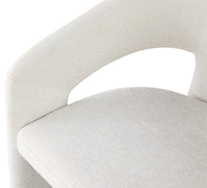 Rendition Fabric / Iron / Engineered Wood / Foam Contemporary Cream Plush Fabric Dining Chair - 24" W x 22" D x 30" H