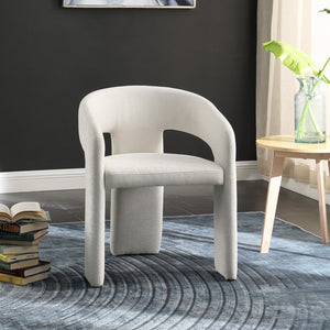 Rendition Fabric / Iron / Engineered Wood / Foam Contemporary Cream Plush Fabric Dining Chair - 24" W x 22" D x 30" H