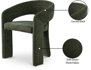 Rendition Fabric / Iron / Engineered Wood / Foam Contemporary Green Plush Fabric Dining Chair - 24" W x 22" D x 30" H