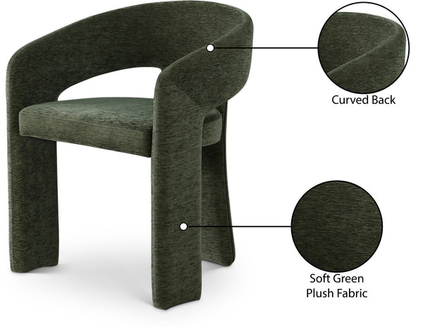Rendition Fabric / Iron / Engineered Wood / Foam Contemporary Green Plush Fabric Dining Chair - 24" W x 22" D x 30" H