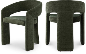 Rendition Fabric / Iron / Engineered Wood / Foam Contemporary Green Plush Fabric Dining Chair - 24" W x 22" D x 30" H