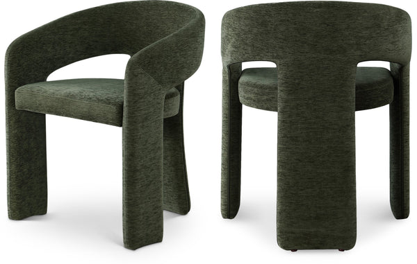 Rendition Fabric / Iron / Engineered Wood / Foam Contemporary Green Plush Fabric Dining Chair - 24" W x 22" D x 30" H
