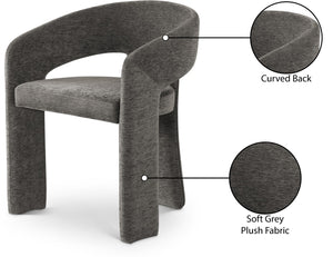 Rendition Fabric / Iron / Engineered Wood / Foam Contemporary Grey Plush Fabric Dining Chair - 24" W x 22" D x 30" H