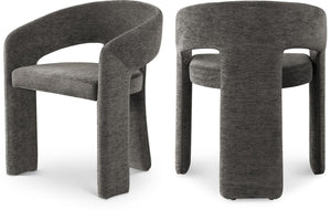 Rendition Fabric / Iron / Engineered Wood / Foam Contemporary Grey Plush Fabric Dining Chair - 24" W x 22" D x 30" H