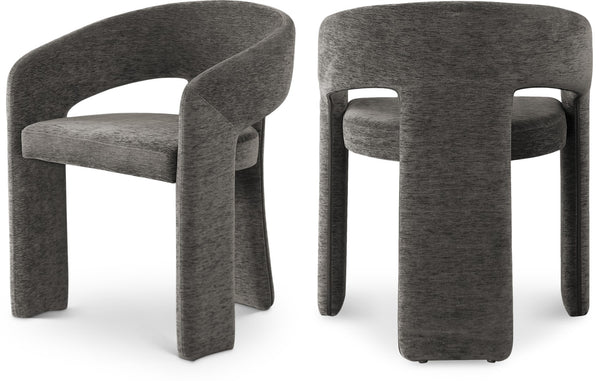 Rendition Fabric / Iron / Engineered Wood / Foam Contemporary Grey Plush Fabric Dining Chair - 24" W x 22" D x 30" H
