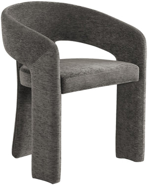 Rendition Fabric / Iron / Engineered Wood / Foam Contemporary Grey Plush Fabric Dining Chair - 24" W x 22" D x 30" H