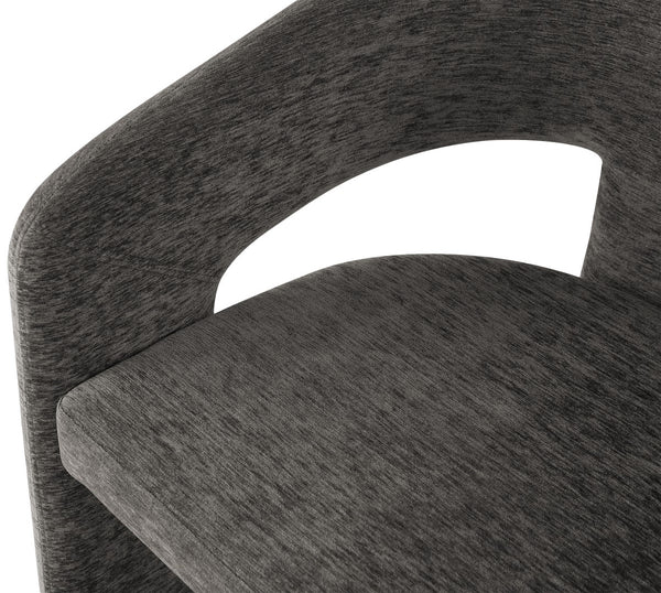 Rendition Fabric / Iron / Engineered Wood / Foam Contemporary Grey Plush Fabric Dining Chair - 24" W x 22" D x 30" H