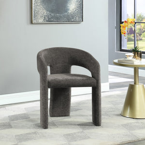 Rendition Fabric / Iron / Engineered Wood / Foam Contemporary Grey Plush Fabric Dining Chair - 24" W x 22" D x 30" H