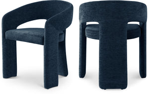 Rendition Fabric / Iron / Engineered Wood / Foam Contemporary Navy Plush Fabric Dining Chair - 24" W x 22" D x 30" H