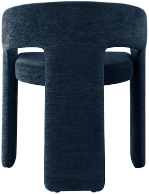 Rendition Fabric / Iron / Engineered Wood / Foam Contemporary Navy Plush Fabric Dining Chair - 24" W x 22" D x 30" H