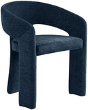 Rendition Fabric / Iron / Engineered Wood / Foam Contemporary Navy Plush Fabric Dining Chair - 24" W x 22" D x 30" H