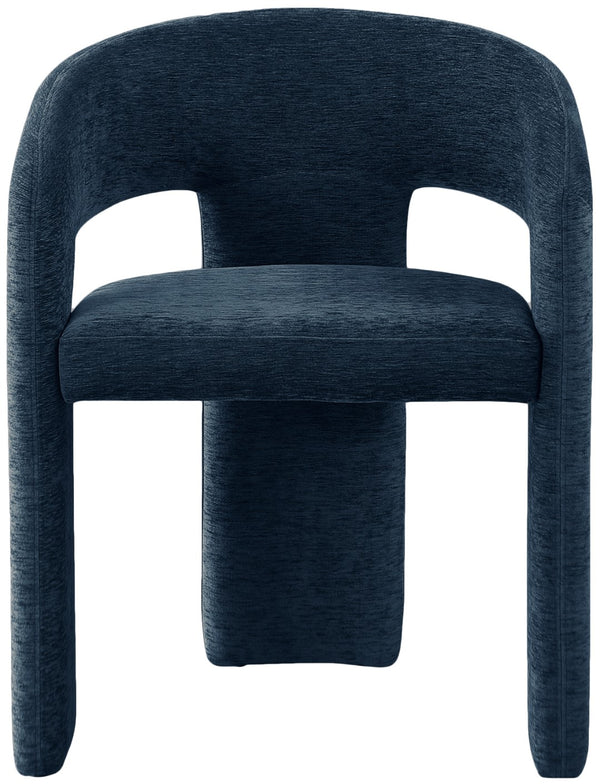 Rendition Fabric / Iron / Engineered Wood / Foam Contemporary Navy Plush Fabric Dining Chair - 24" W x 22" D x 30" H