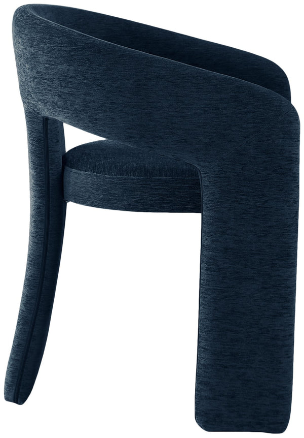 Rendition Fabric / Iron / Engineered Wood / Foam Contemporary Navy Plush Fabric Dining Chair - 24" W x 22" D x 30" H
