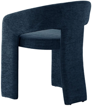 Rendition Fabric / Iron / Engineered Wood / Foam Contemporary Navy Plush Fabric Dining Chair - 24" W x 22" D x 30" H