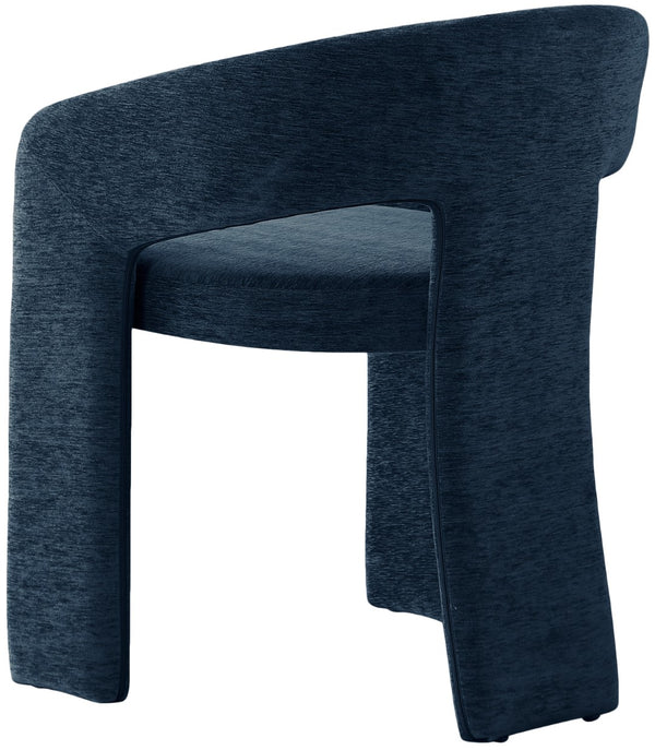 Rendition Fabric / Iron / Engineered Wood / Foam Contemporary Navy Plush Fabric Dining Chair - 24" W x 22" D x 30" H